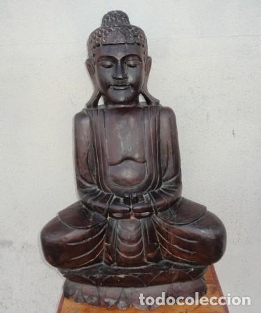 Arte: Buda en madera tallada 82 cms  de alto - Foto 3