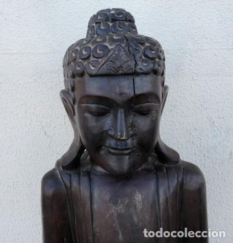 Arte: Buda en madera tallada 82 cms  de alto - Foto 4