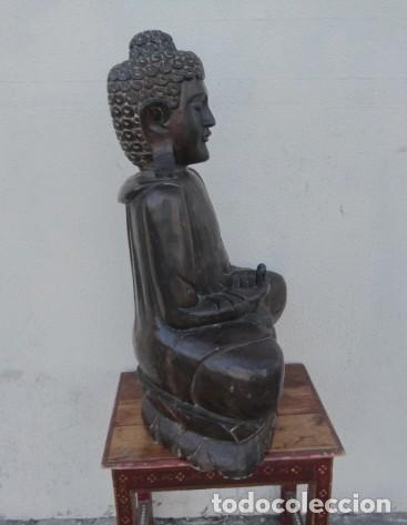 Arte: Buda en madera tallada 82 cms  de alto - Foto 6