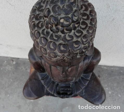 Arte: Buda en madera tallada 82 cms  de alto - Foto 9