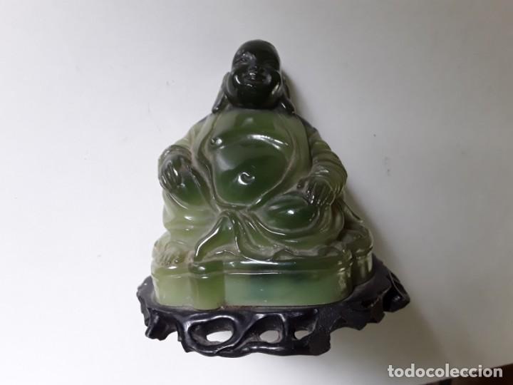 Arte: Buda simil jade sobre peana - Foto 8