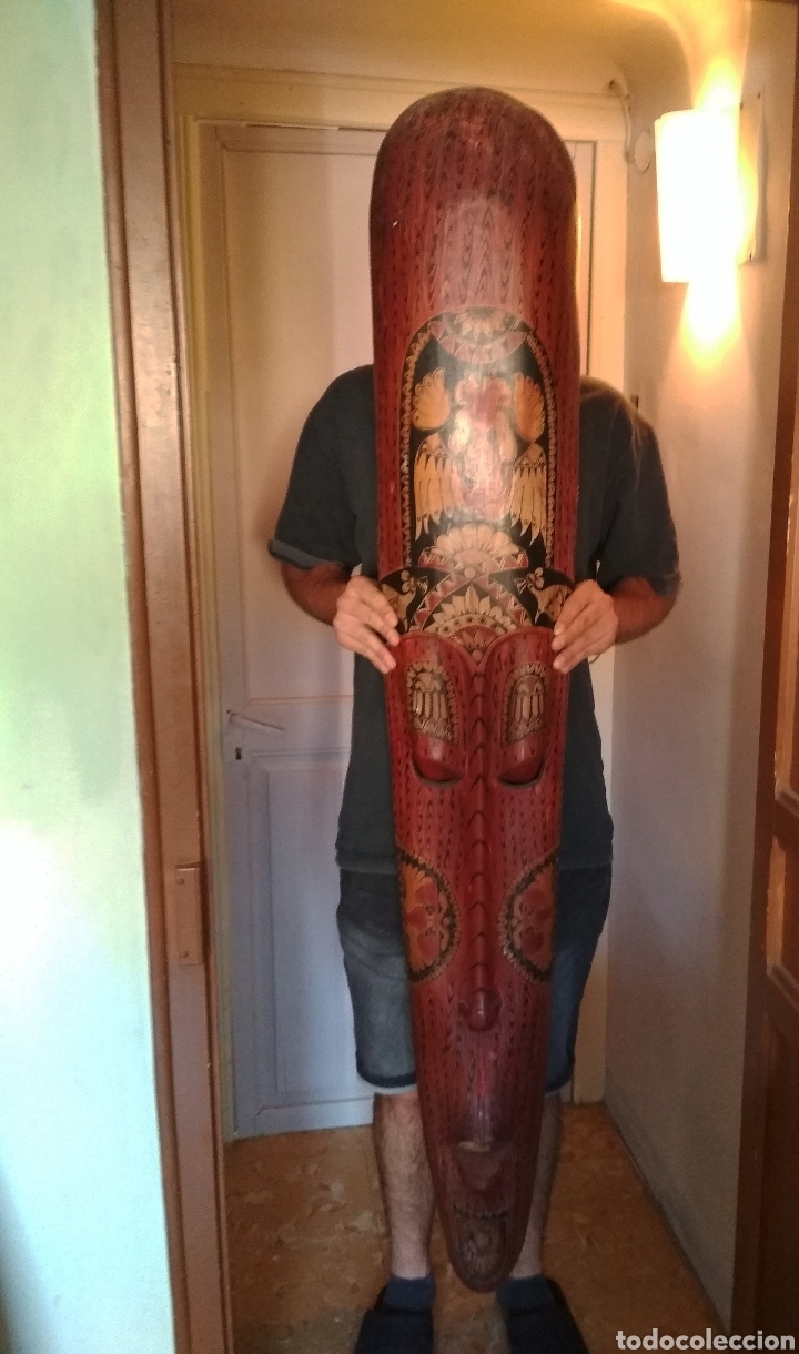 Arte: Totem m&aacute;scara madera teca maciza - Foto 5