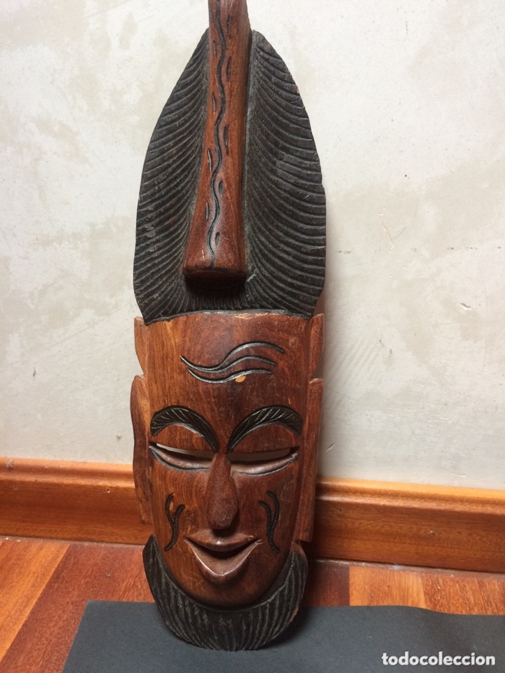 Arte: M&aacute;scara africana tallada de madera - Foto 2