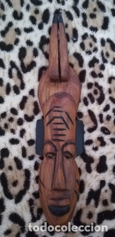 Arte: M&Aacute;SCARA AFRICANA MADERA EBANO - Foto 1