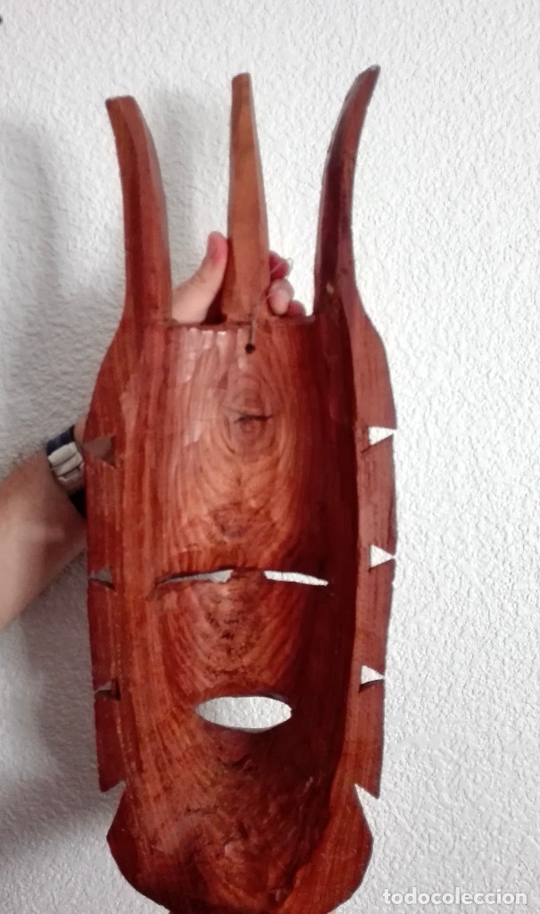 Arte: M&Aacute;SCARA AFRICANA DE 3 CUERNOS - Foto 3