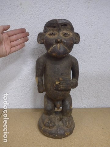 figura talla madera busto mono mudo - Comprar Figuras Antigas no  todocoleccion