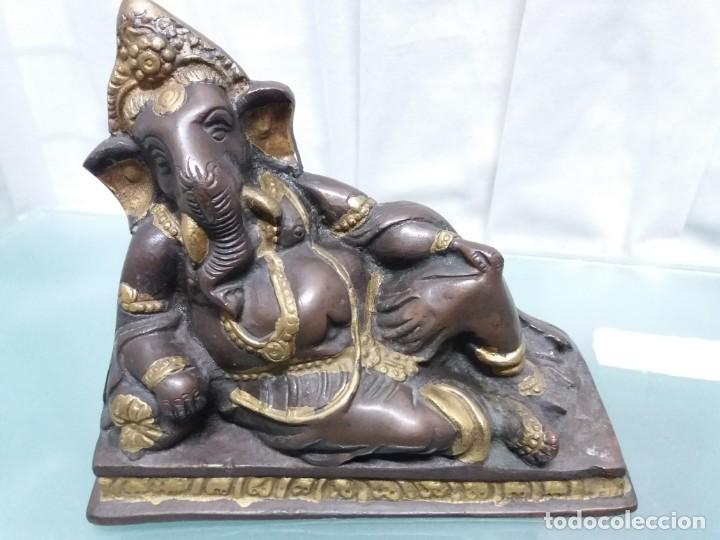 Arte: GANESHA TUMBADA EN BRONCE NUEVA - Foto 1