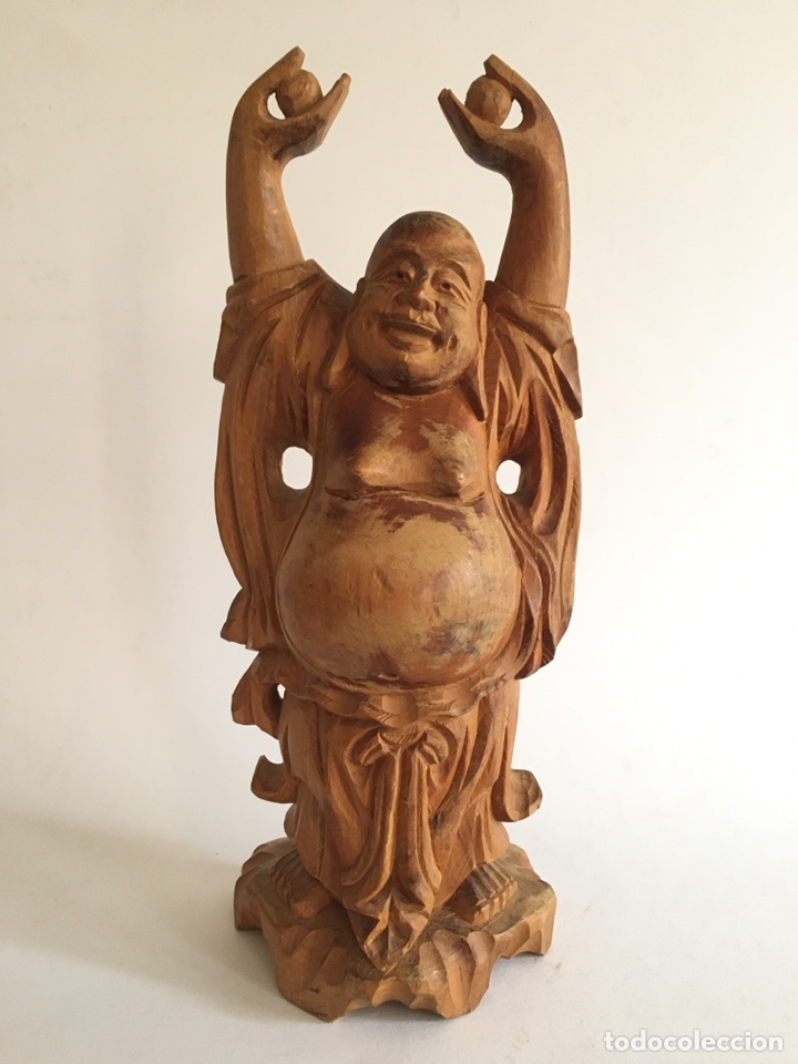 Arte: ANTIGUA TALLA DE BUDA EN MADERA - Foto 3
