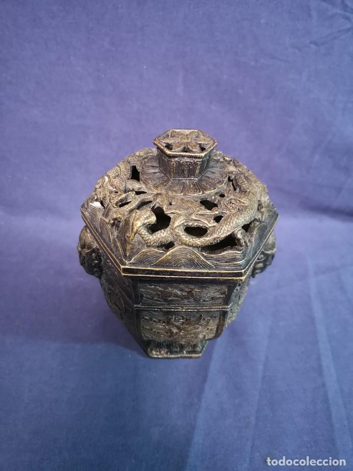 Arte: INCENSARIO CHINO DE BRONCE - Foto 2