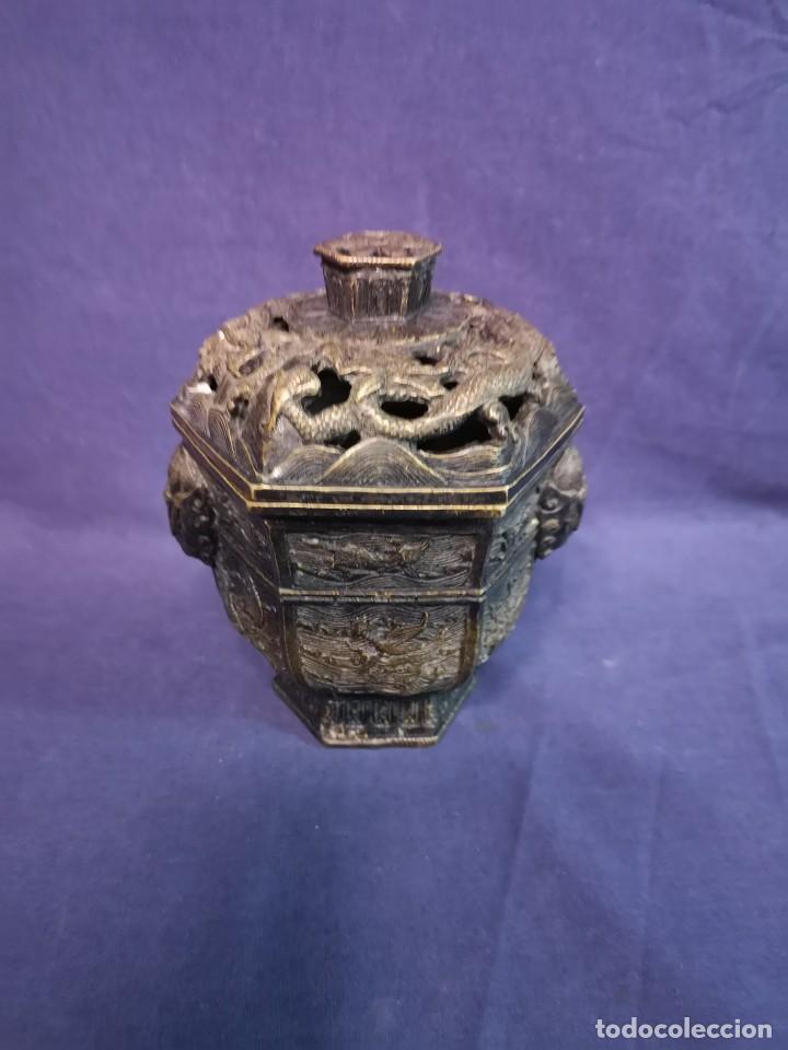 Arte: INCENSARIO CHINO DE BRONCE - Foto 6