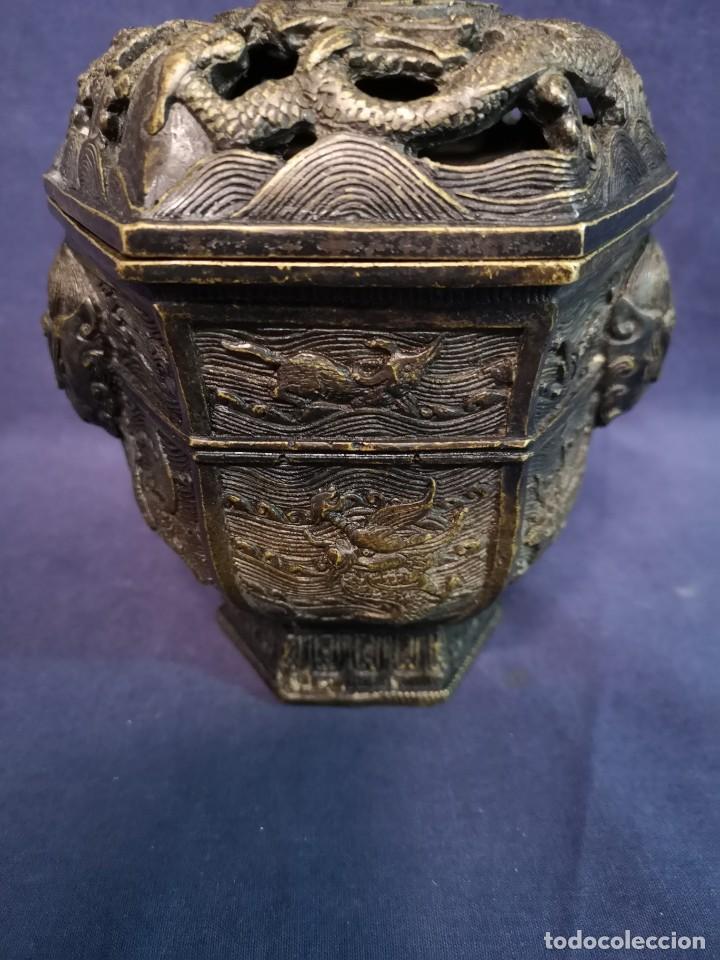 Arte: INCENSARIO CHINO DE BRONCE - Foto 7