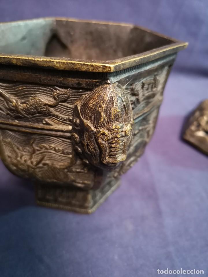 Arte: INCENSARIO CHINO DE BRONCE - Foto 10