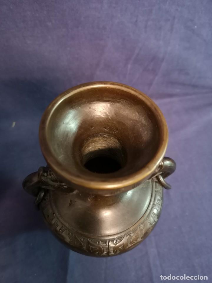 Arte: PAREJA JARRONES BRONCE CHINOS - Foto 7