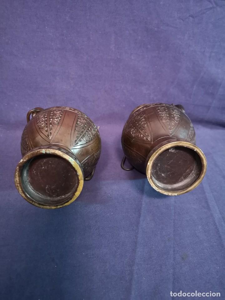 Arte: PAREJA JARRONES BRONCE CHINOS - Foto 8