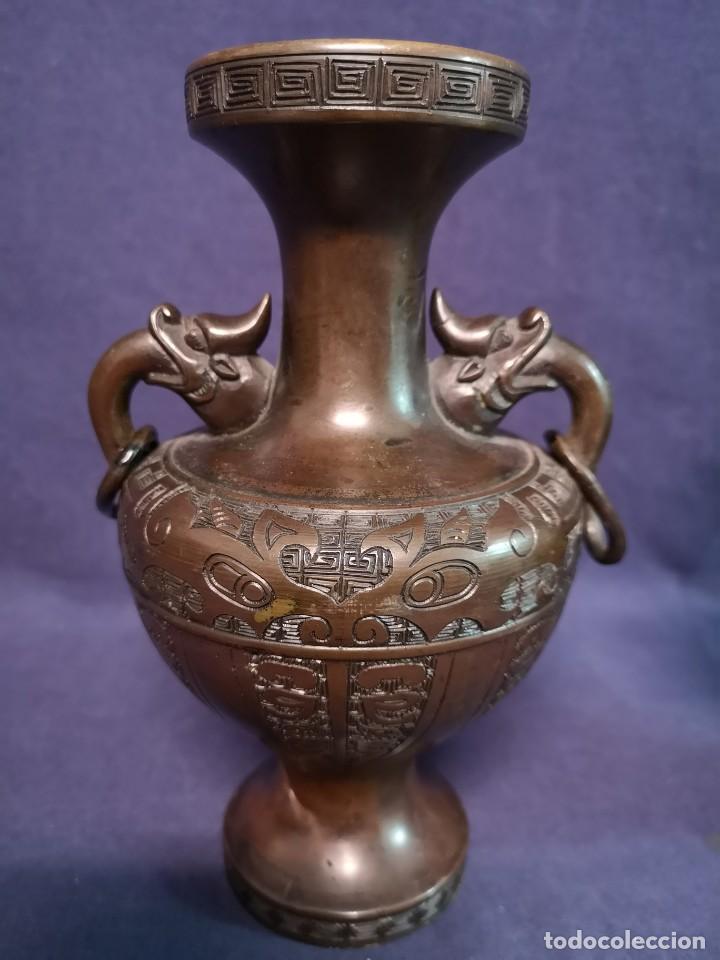 Arte: PAREJA JARRONES BRONCE CHINOS - Foto 9