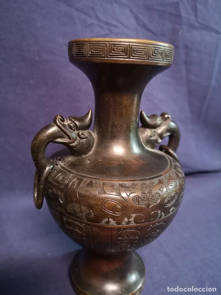 Arte: PAREJA JARRONES BRONCE CHINOS - Foto 10