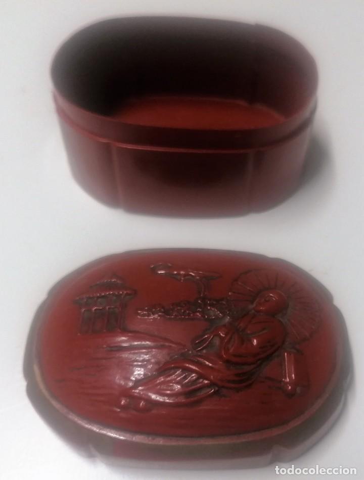 Arte: Caja de celuloide. Oriental. Antigua - Foto 2