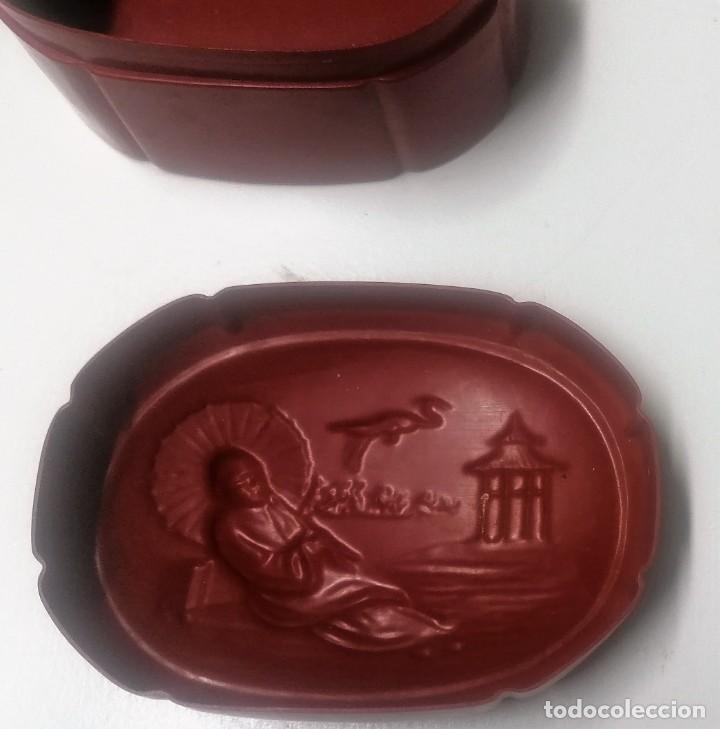 Arte: Caja de celuloide. Oriental. Antigua - Foto 5