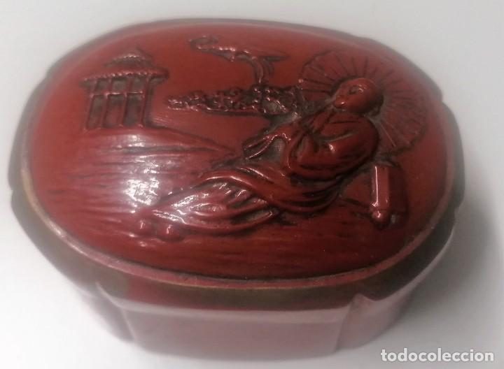 Arte: Caja de celuloide. Oriental. Antigua - Foto 9