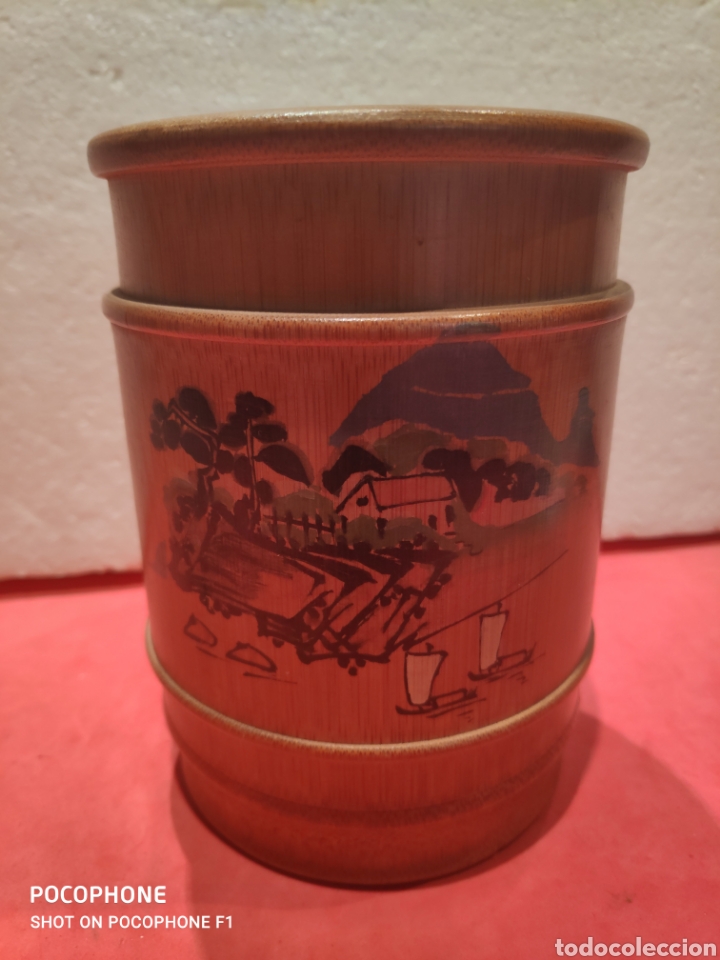 Arte: Bote oriental para pinceles en madera de bamb&uacute; - Foto 1