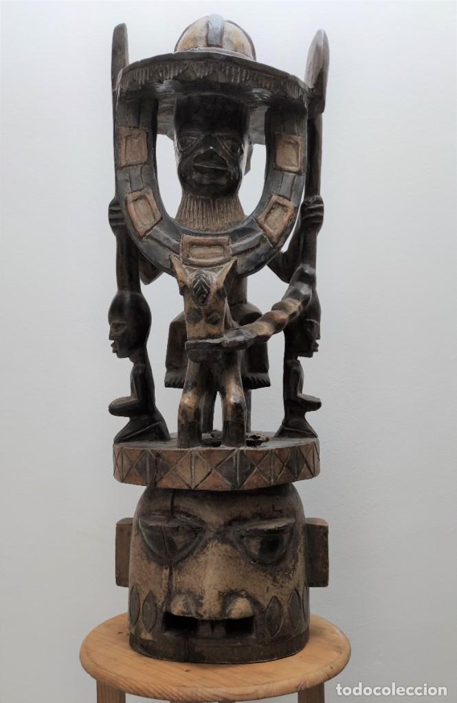 Arte: m&aacute;scara - casco de cresta yoruba. epa - Foto 1