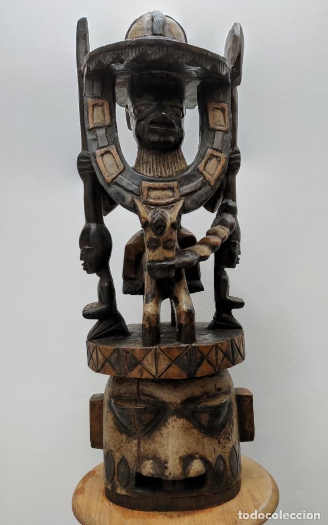 Arte: m&aacute;scara - casco de cresta yoruba. epa - Foto 6
