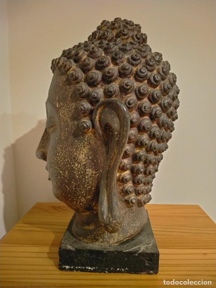Arte: Cabeza de budha de talla - Foto 3