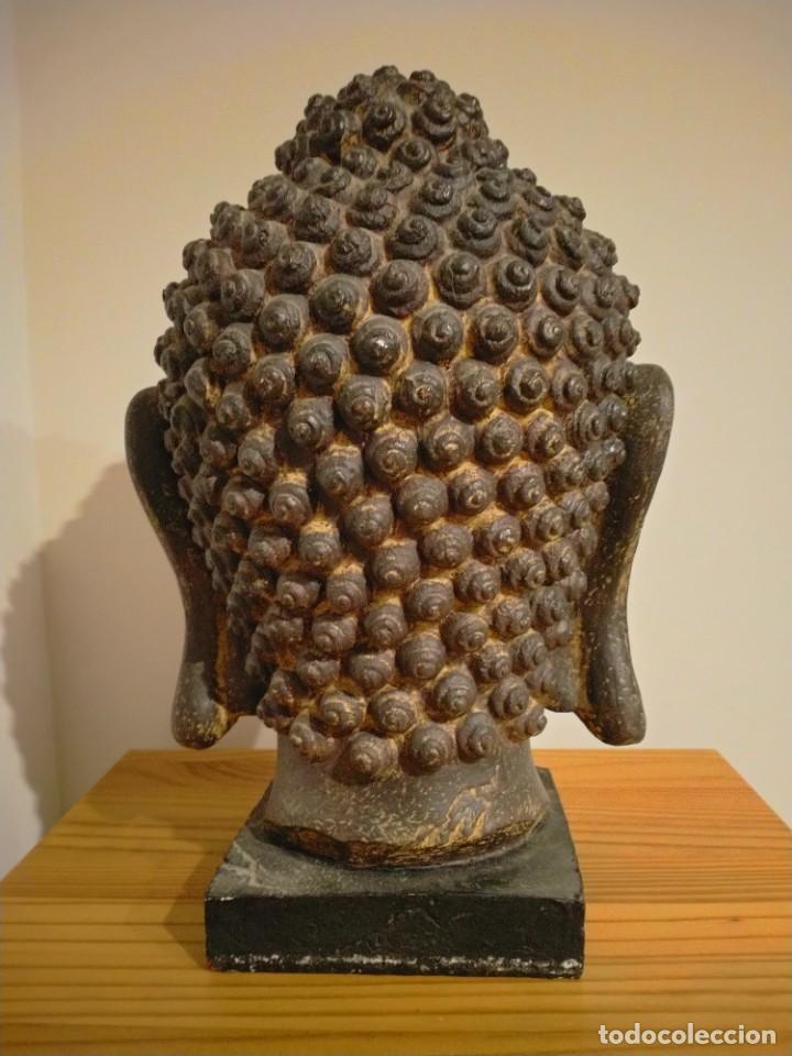 Arte: Cabeza de budha de talla - Foto 4
