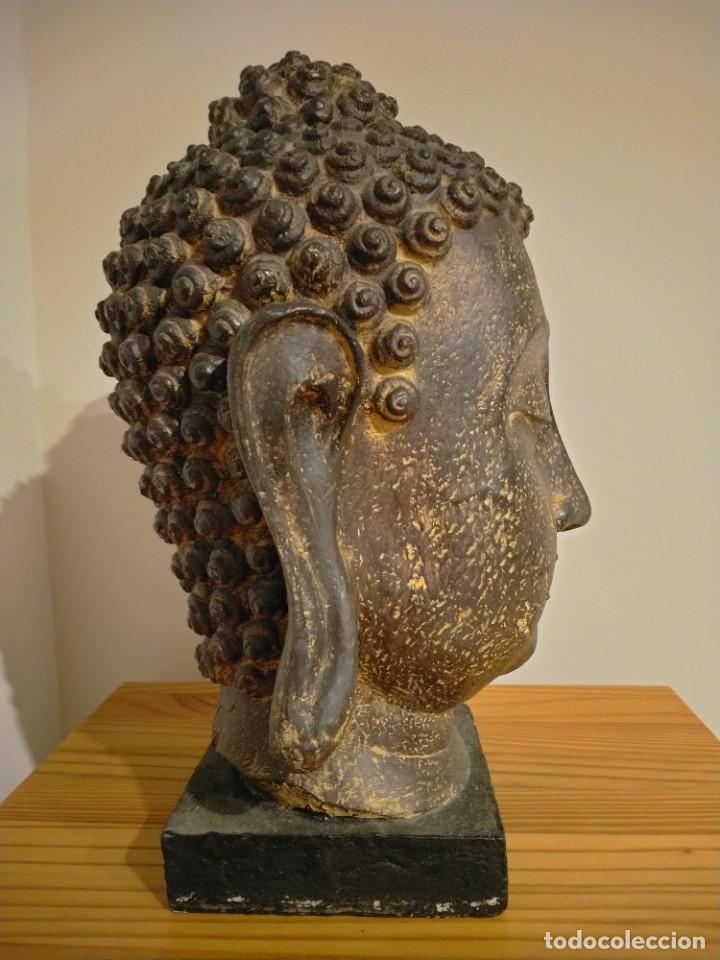 Arte: Cabeza de budha de talla - Foto 5