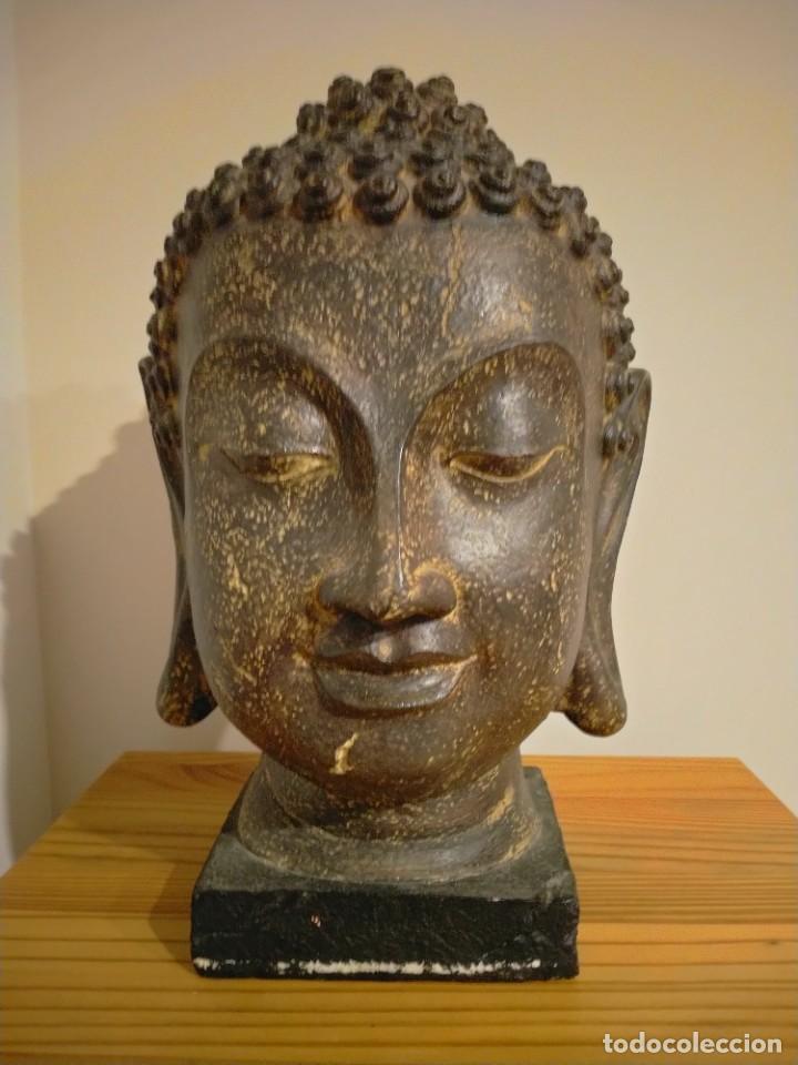 Arte: Cabeza de budha de talla - Foto 6