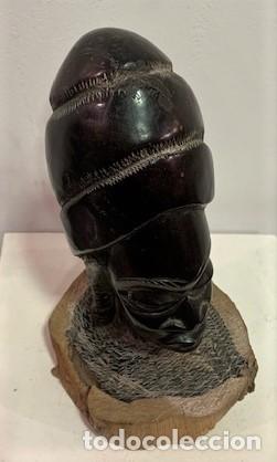 Arte: Cabeza africana de &eacute;bano. - Foto 5