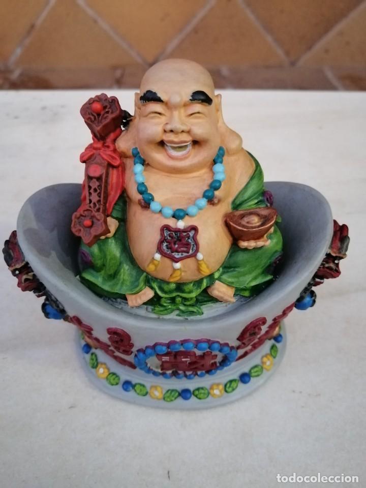 Arte: FIGURA DE BUDA PINTADA A MANO - Foto 3