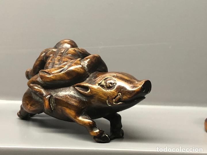 Arte: Antiguo Netsuke de madera. - Foto 2