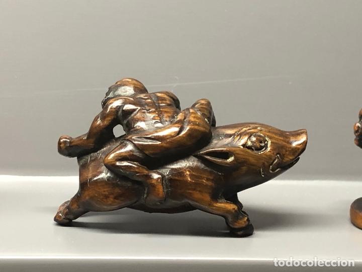 Arte: Antiguo Netsuke de madera. - Foto 3