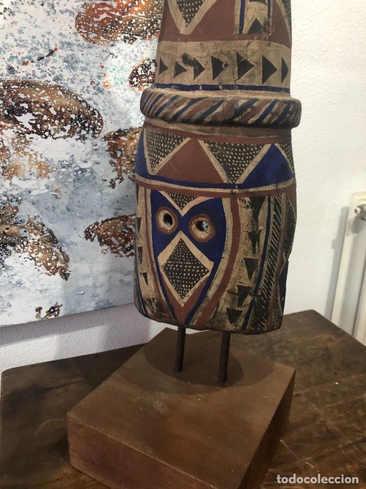 Arte: Mascara africana Tocado Antílope Adoné tribu Kurumba de Burkina Faso, arte tribal, de exposición - Foto 2 - 232181690
