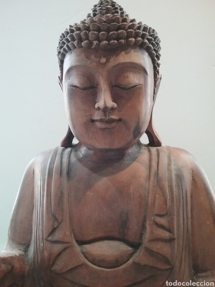 Arte: Buda en madera tallada. - Foto 2