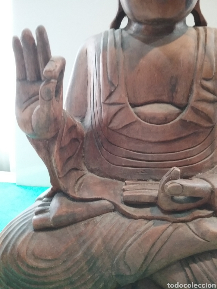 Arte: Buda en madera tallada. - Foto 3