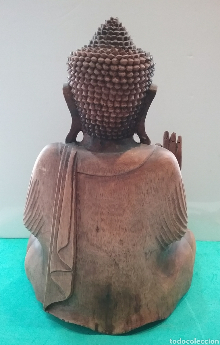 Arte: Buda en madera tallada. - Foto 5