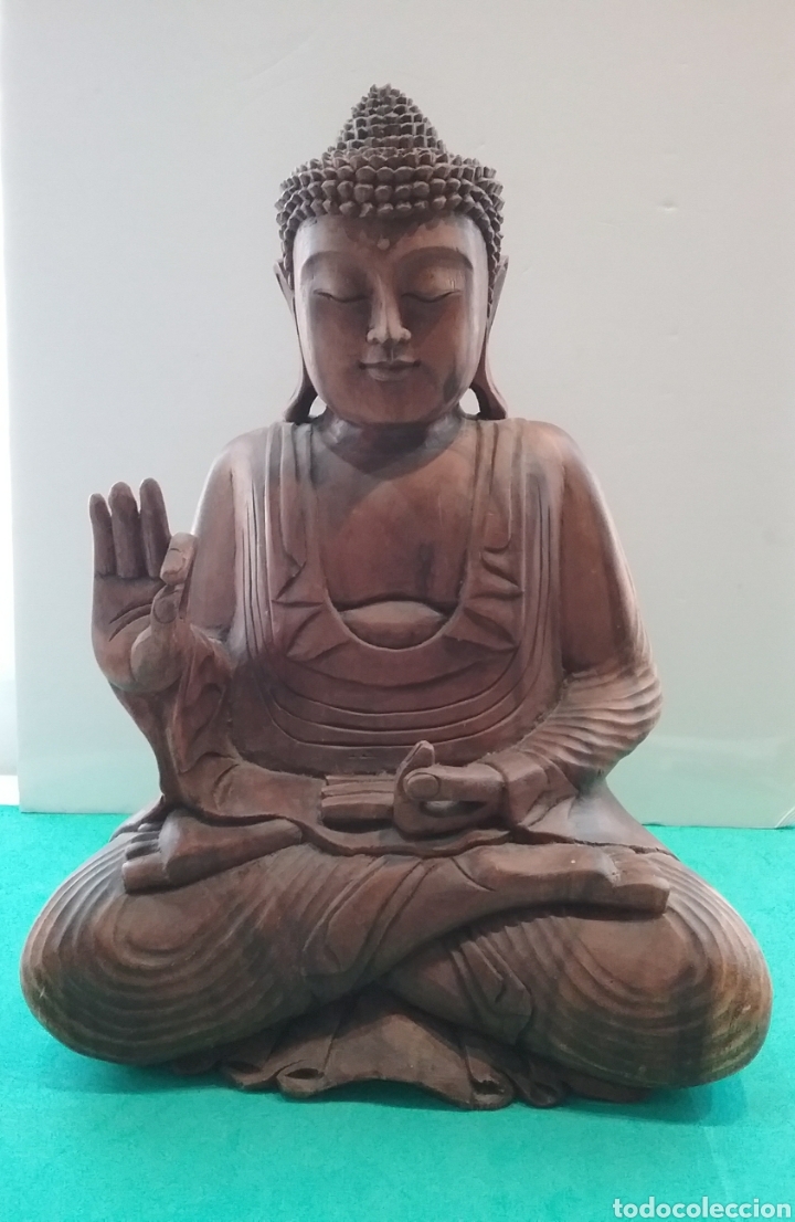 Arte: Buda en madera tallada. - Foto 1