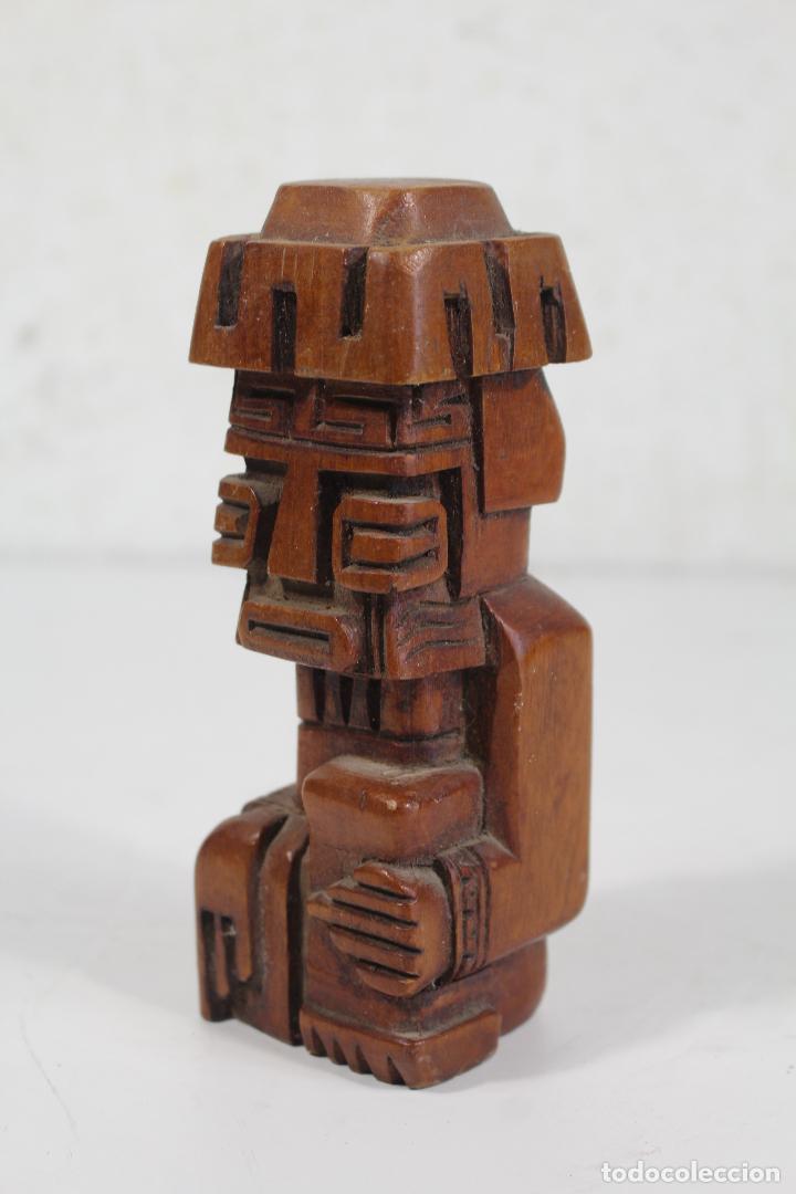 Arte: figura azteca madera - Foto 2