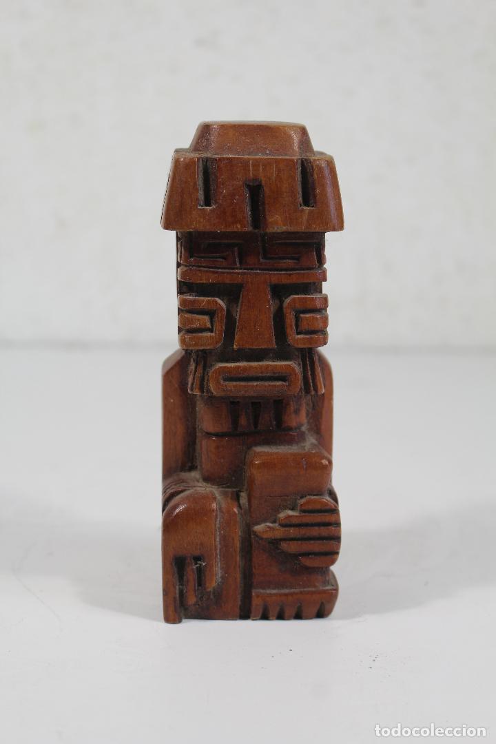 Arte: figura azteca madera - Foto 1