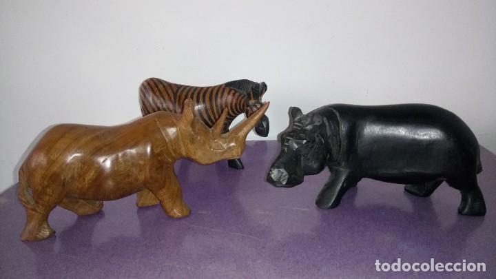 Arte: Figuras ANIMALES de MADERA TALLADA. - Foto 1