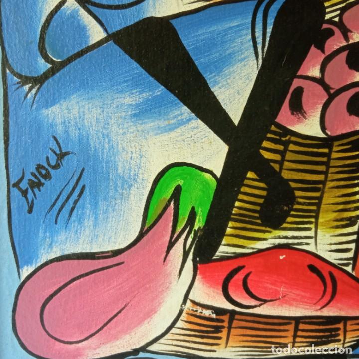 Arte: cuadro con pintura Haití colorista sobre tabla enmarcda - Foto 5 - 261543295