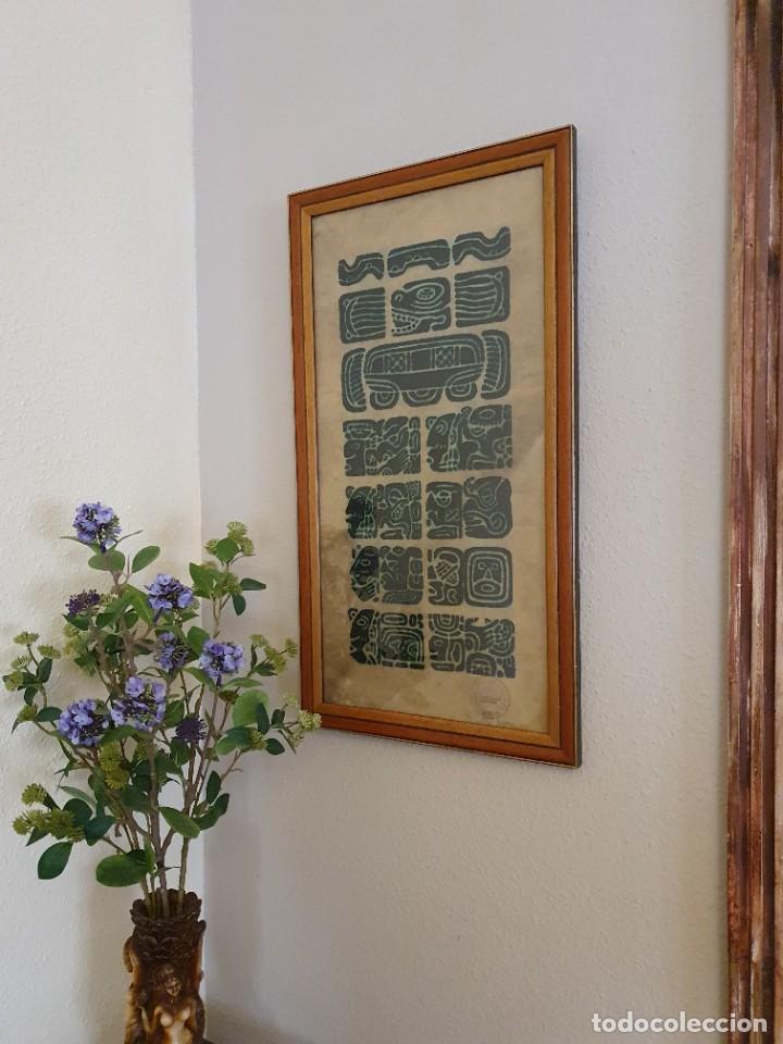Arte: CUADRO PINTADO SOBRE PAPEL PERGAMINO - Foto 3