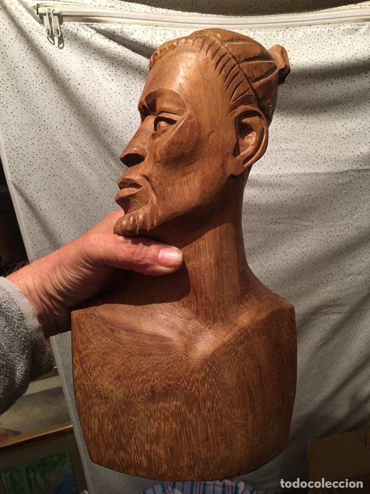 Arte: Cabeza Madera ( firmada ) - Foto 2