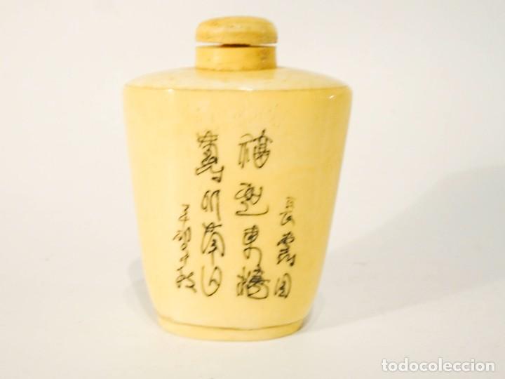 Arte: Botella para Rap&eacute; Snuff Bottle Imitaci&oacute;n Hueso - Foto 3