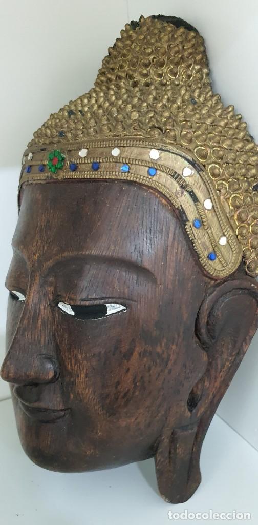 Arte: Cabeza de Buda Madera - Foto 2
