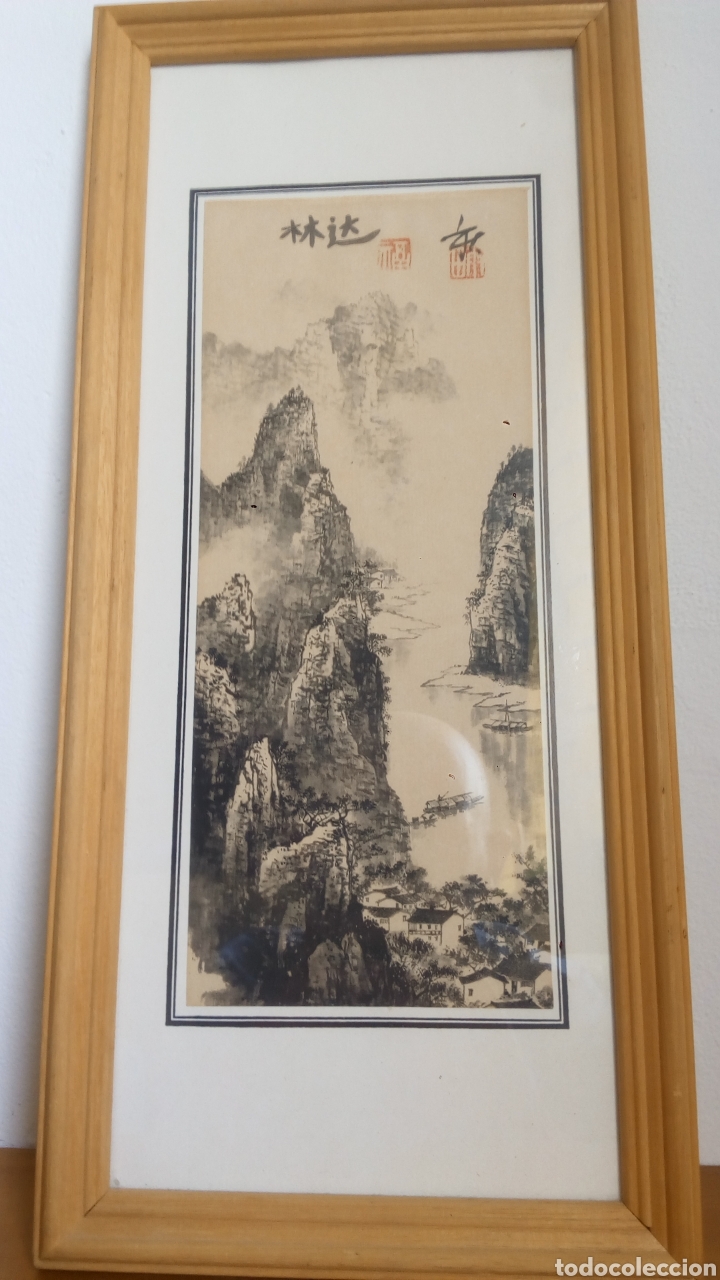 Arte: Antigua pintura miniatura china - paisaje - ”Bosque majestuoso” - Foto 1 - 288535868