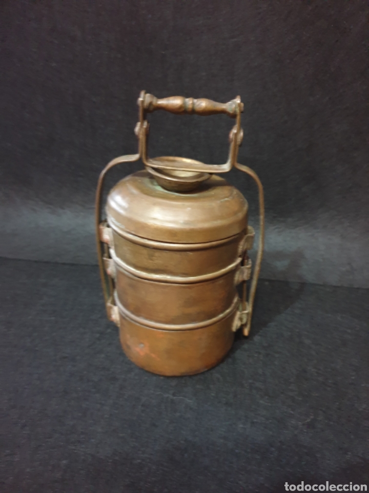 Arte: Tartera/Viandera y vaso. India - Foto 1