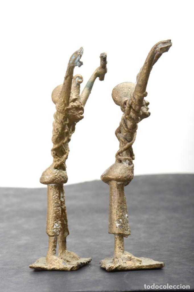Arte: Par de figuras de lat&oacute;n Ashanti - Foto 10